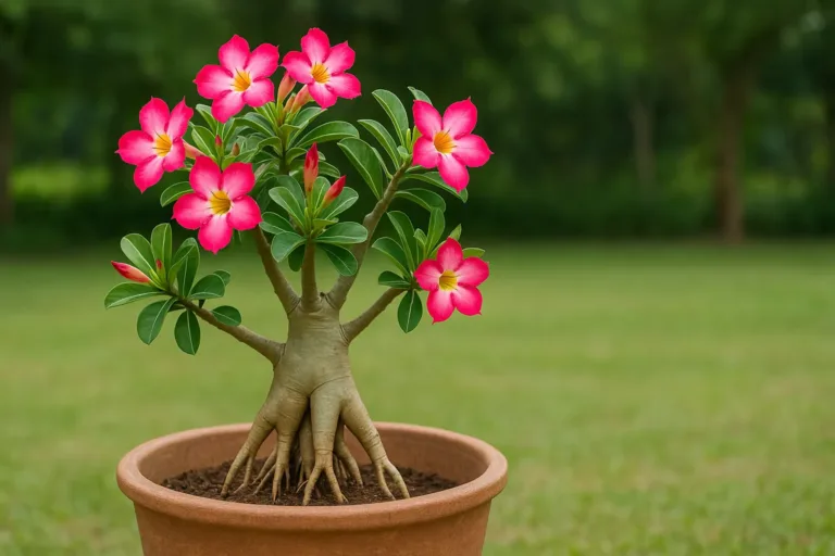 Como deixar a rosa-do-deserto mais florida com um simples corte na raiz