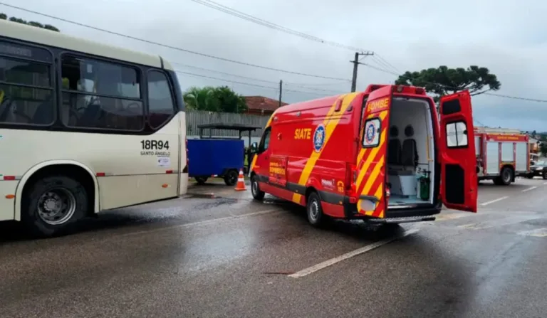Motociclista cai de moto e foi atropelado por ônibus; SIATE atendeu o caso