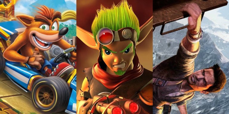 Imagem mostra alguns exemplos de jogos desenvolvidos pela Naughty Dog