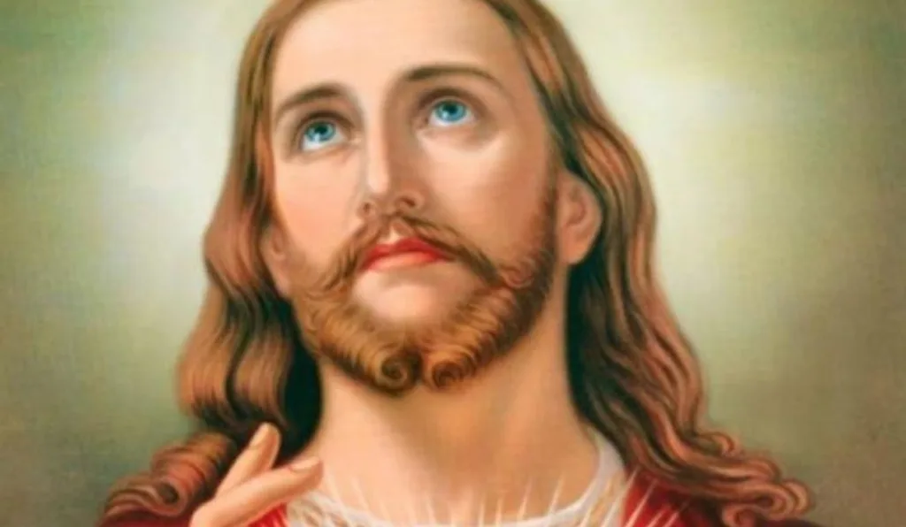jesus com a aparência loira e de olho claro