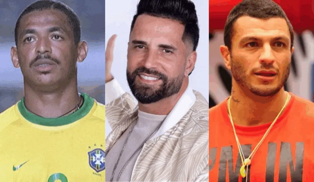 Imagem de Vampeta, Latino e Kleber Bambam.