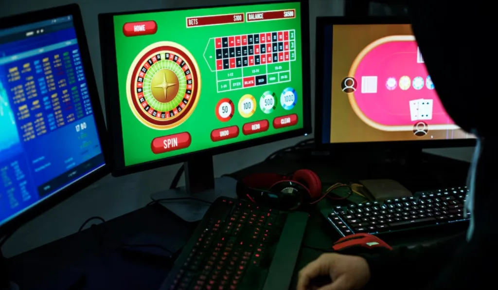 Pessoa jogando em cassino online em site de apostas