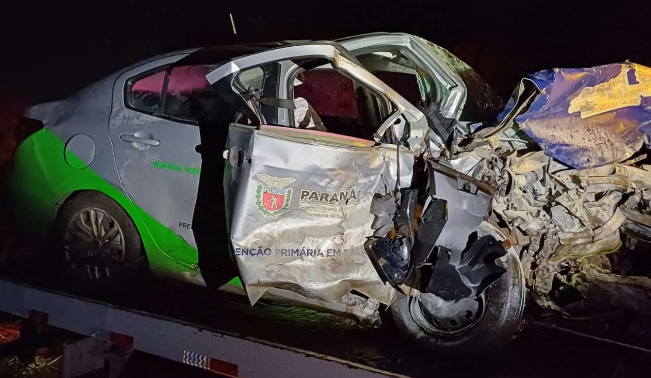 Mãe e filha estavam em carro da prefeitura envolvido em acidente na BR-487