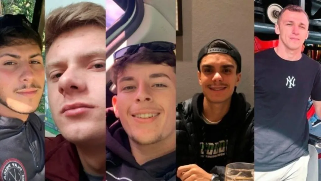 Thiago Bay, Gustavo Aguiar, Gabriel Lubanski, André Luiz Palmiro e Jonar Augusto Gerber estavam em um Chevrolet Astra, que bateu contra um caminhão