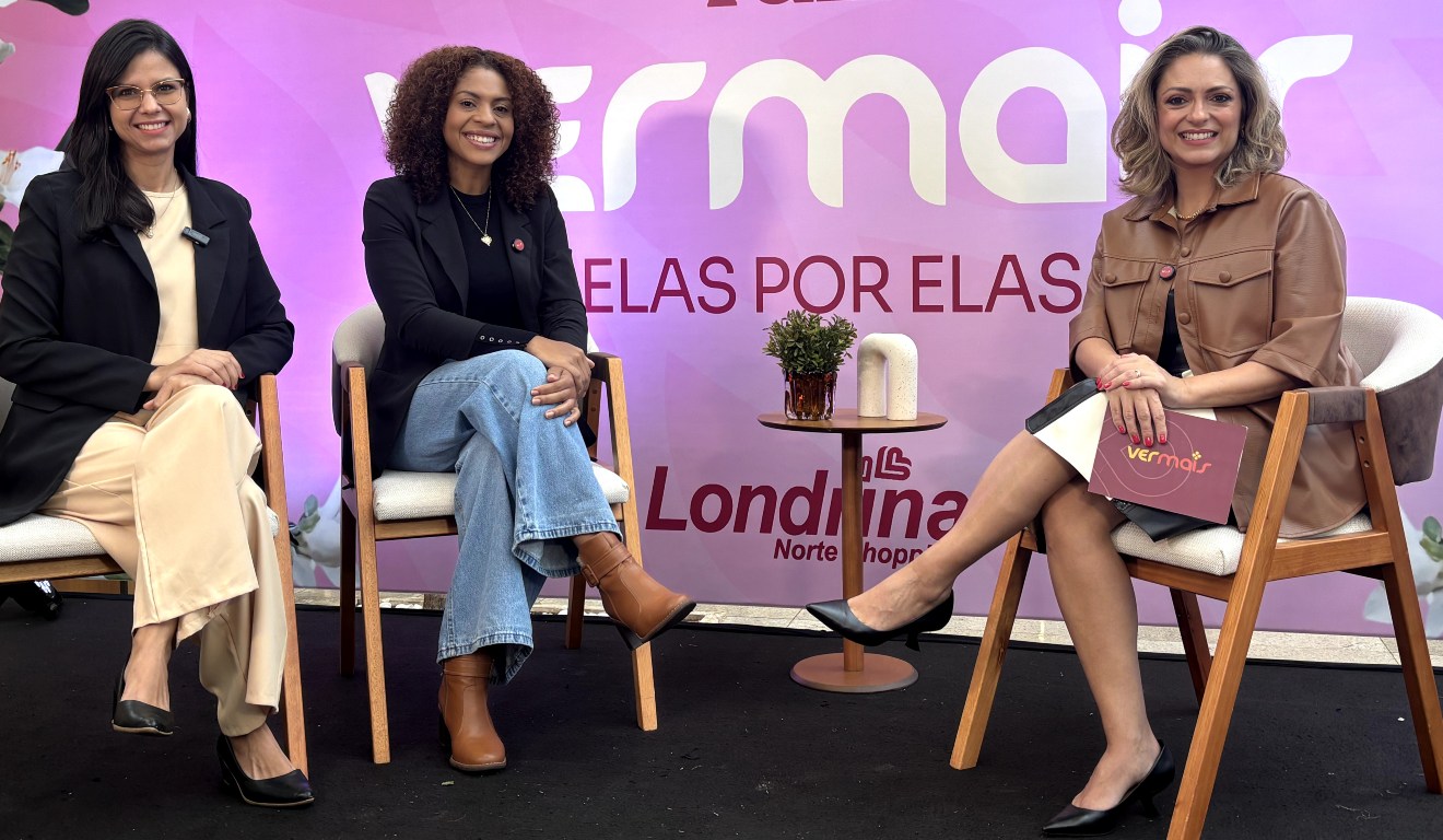 Apresentadora e entrevistadas do ver mais talk londrina