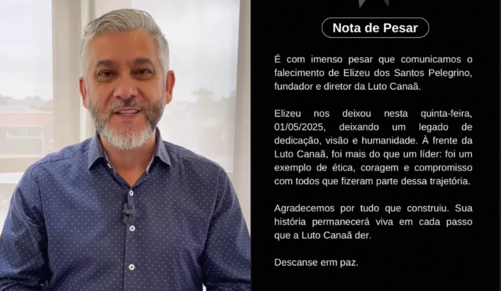 Elizeu Pelegrino deixa esposa e dois filhos