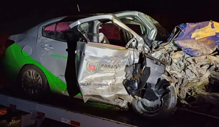 Mãe e filha estavam em carro da prefeitura envolvido em acidente na BR-487