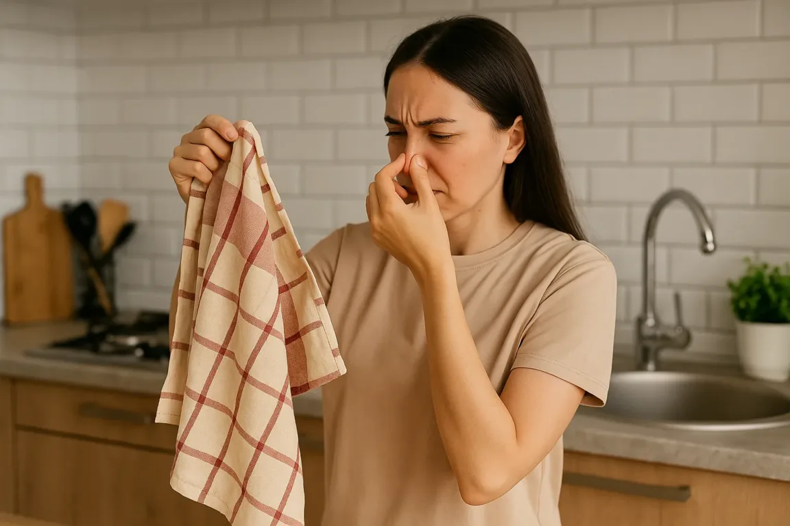 Pano de prato com cheiro ruim Veja o que o bicarbonato faz em 20 minutos