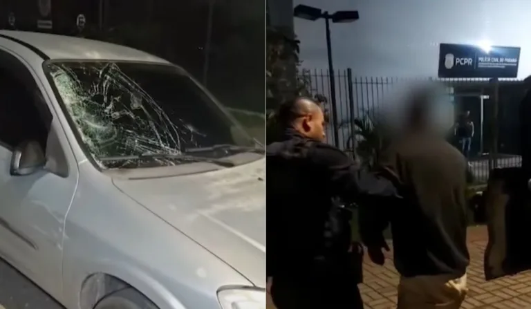 carro do motorista que atropelou as quatro pessoas da mesma família