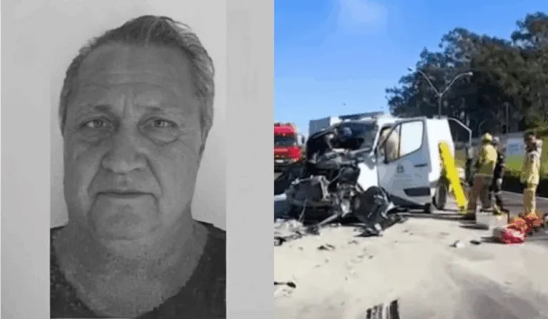 Imagem do Milton e do acidente.