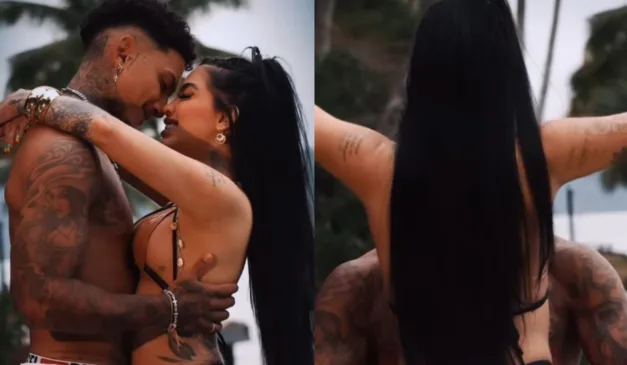 MC Mirella e Dynho em momento íntimo