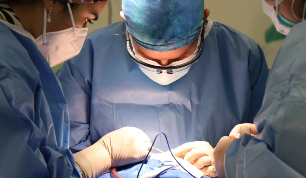 médico realizando cirurgia para ilustrar vasectomia