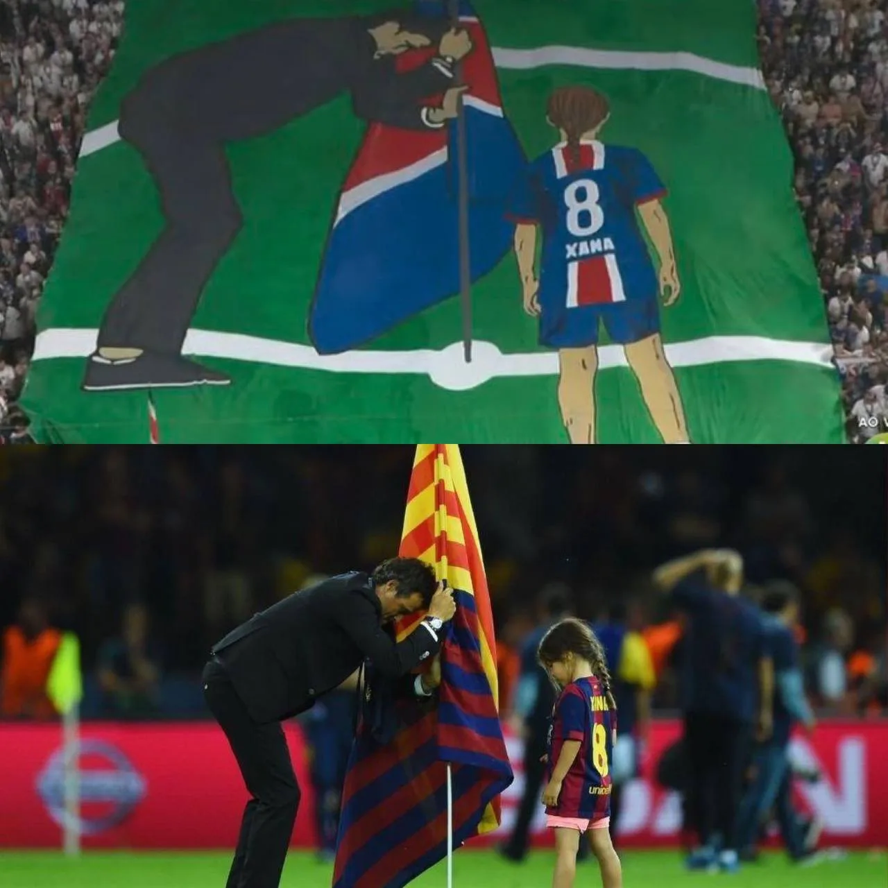 Homenagem da torcida do PSG a Luís Henrique e sua filha 