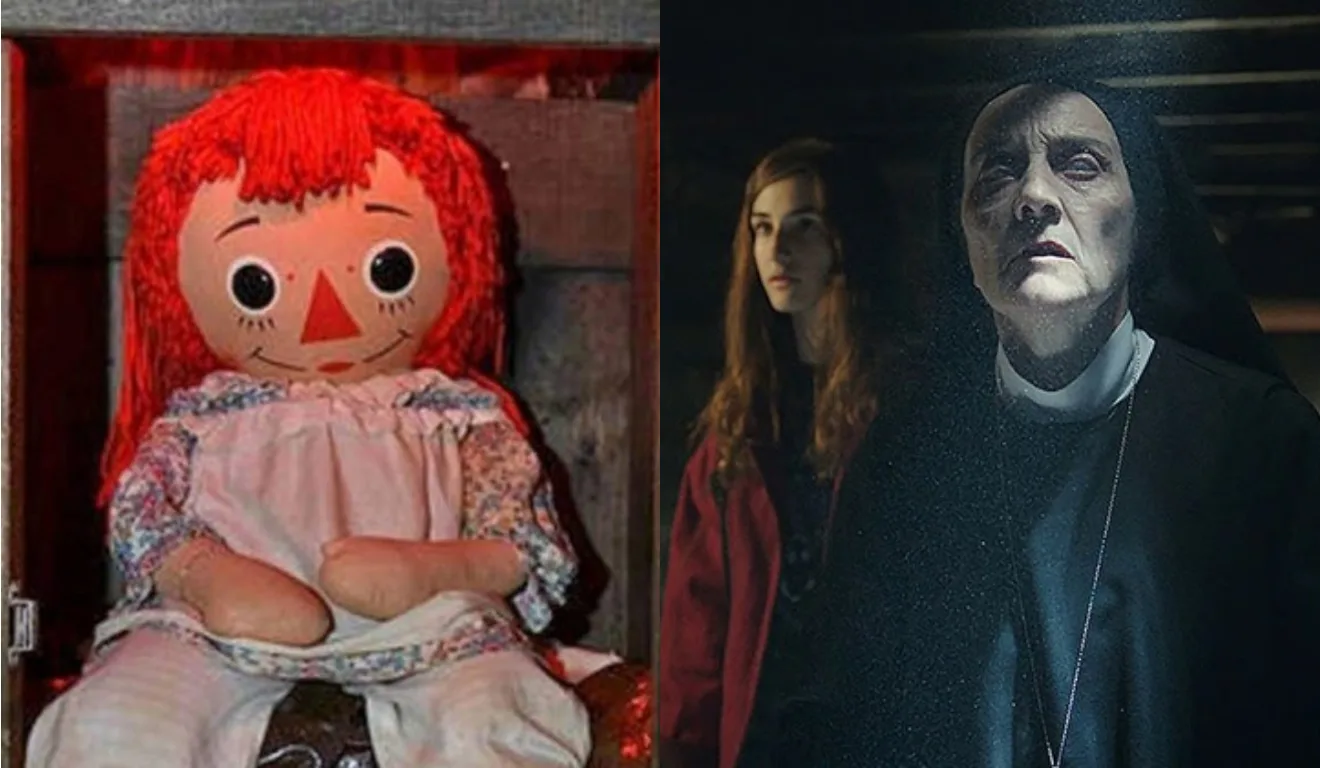 Imagem dos filmes: Annabelle (2014) e Verônica: Jogo Sobrenatural (2017).