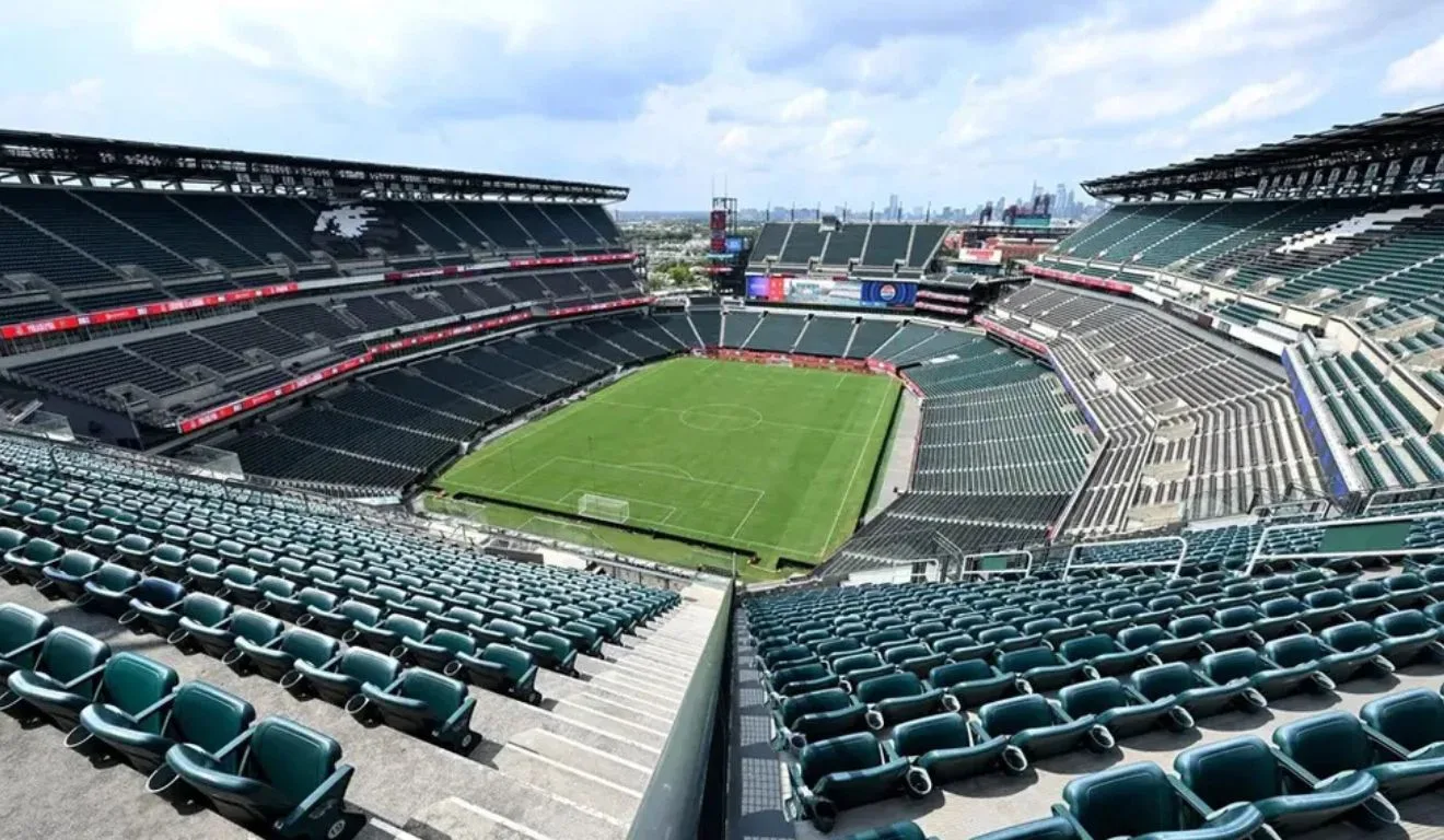 Estádio Lincoln Financial Field, local da partida entre Manchester City x Wydad (Foto: Reprodução/Manchester City)
