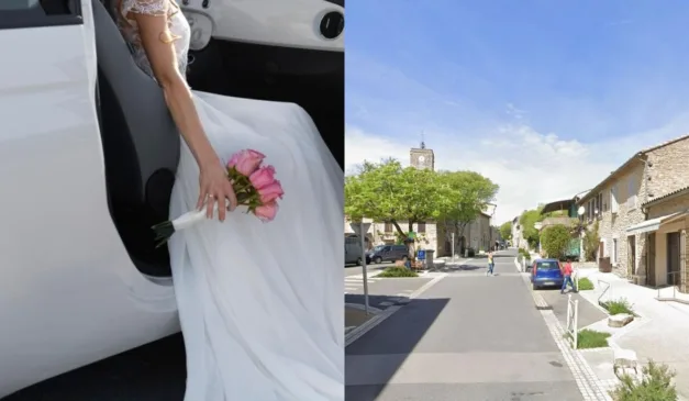 noiva em carro e rua onde mulher morreu baleada