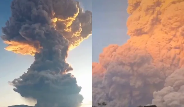 Vulcão em erupção na Indonésia