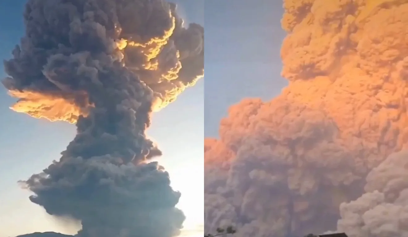Vulcão em erupção na Indonésia