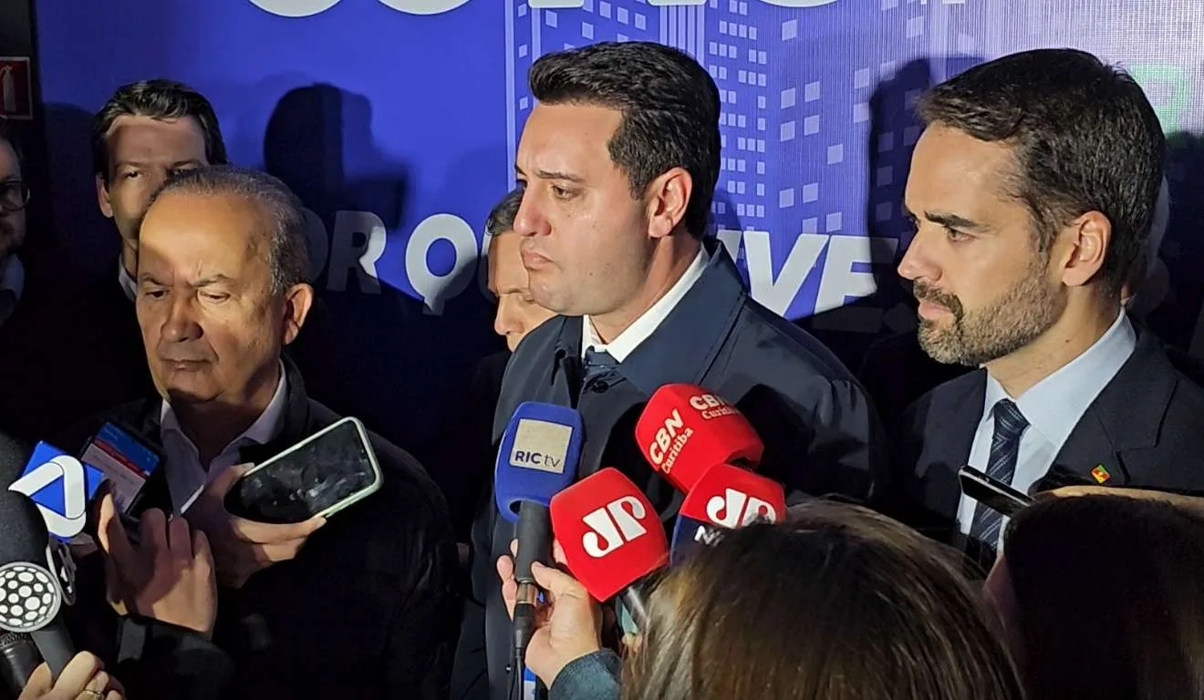 Ratinho Junior, Jorginho Mello e Eduardo Leite no Construa Sul 2025