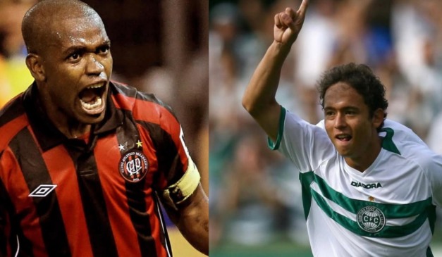 Alan Bahia e Keirrison se tornaram ídolos de Athletico e Coritiba, respectivamente. Sábado, clássico Atletiba movimenta cidade. (Fotos: Reprodução/ Arquivos Pessoais)