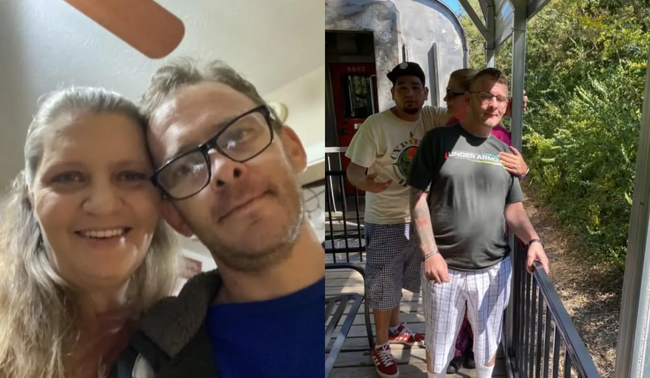 Imagem de Anthony ao lado da irmã e de familiares.