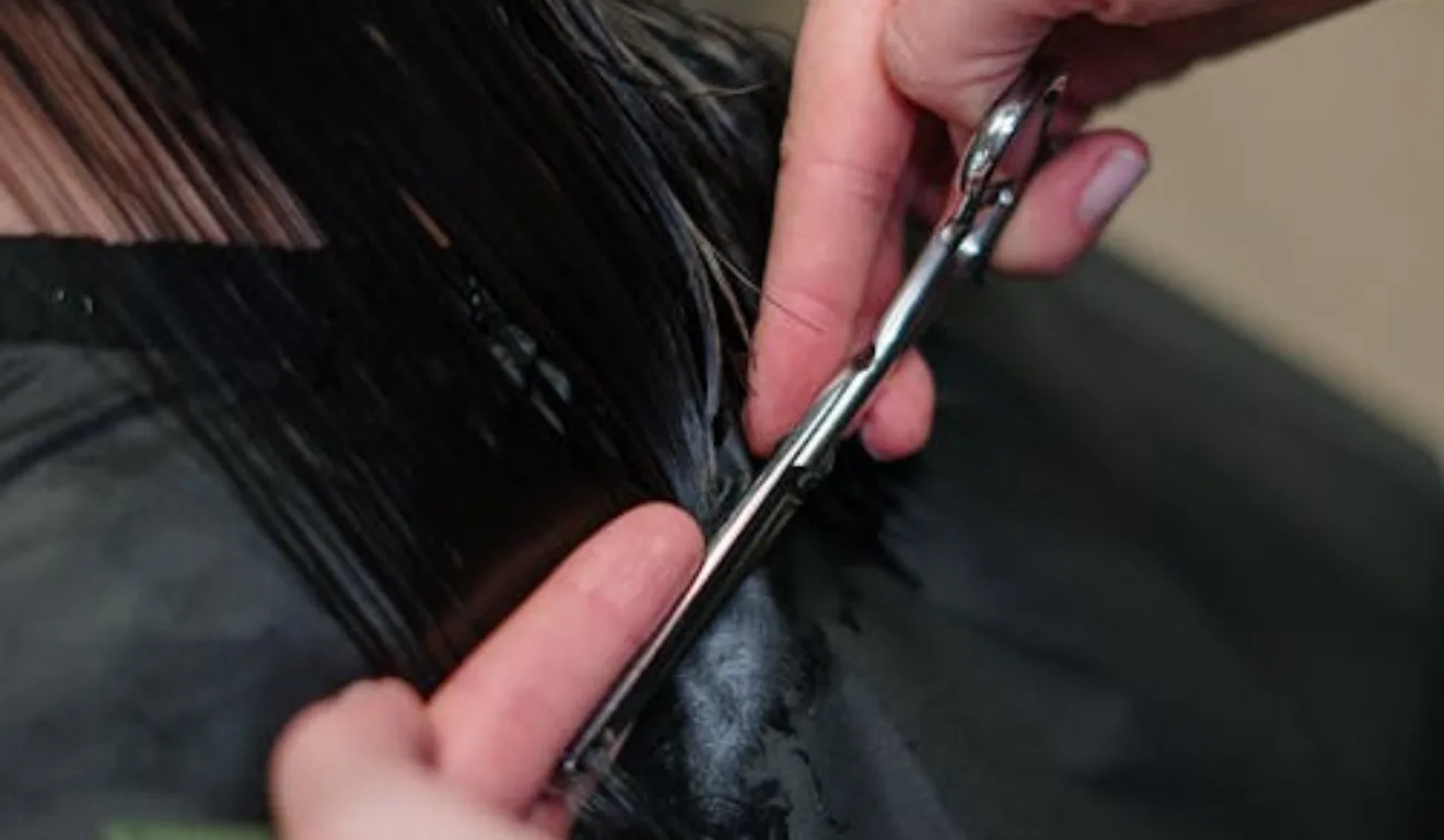 Imagem ilustrativa de um cabelo sendo cortado.