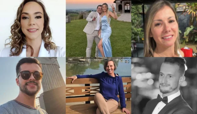 Imagem das vítimas que morreram no acidente de balão em sc