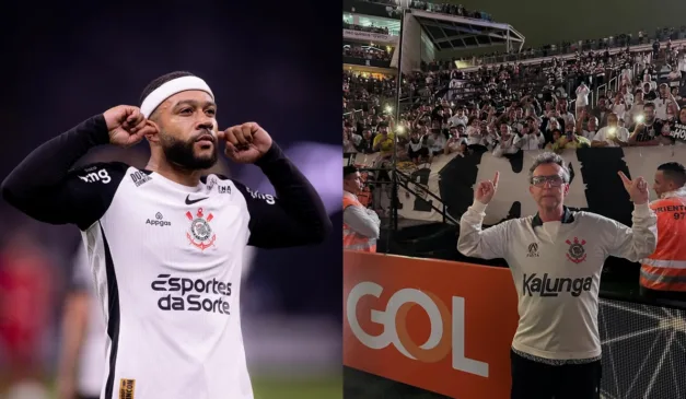 Memphis joga no Timão e Neto é ex-jogador do clube. Memphis joga no Timão e Neto é ex-jogador do clube. (Fotos: Rodrigo Coca/Agência Corinthians e Reprodução/ Redes sociais)