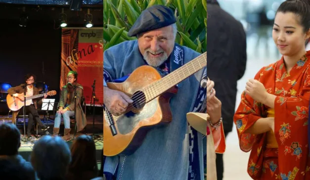 Colagem com eventos do Inverno Curitiba.