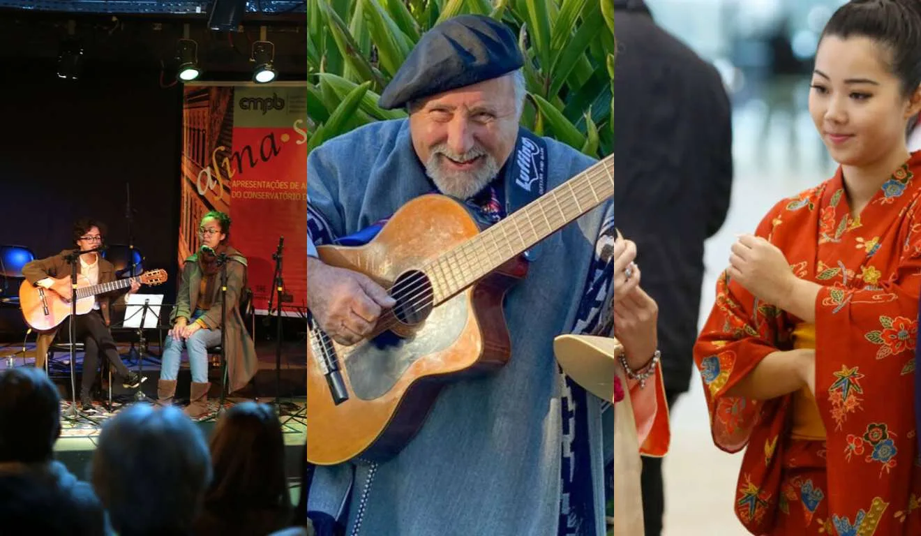 Colagem com eventos do Inverno Curitiba.