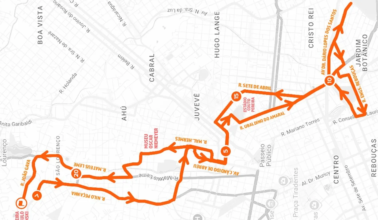 Imagem do percurso de 21 km.