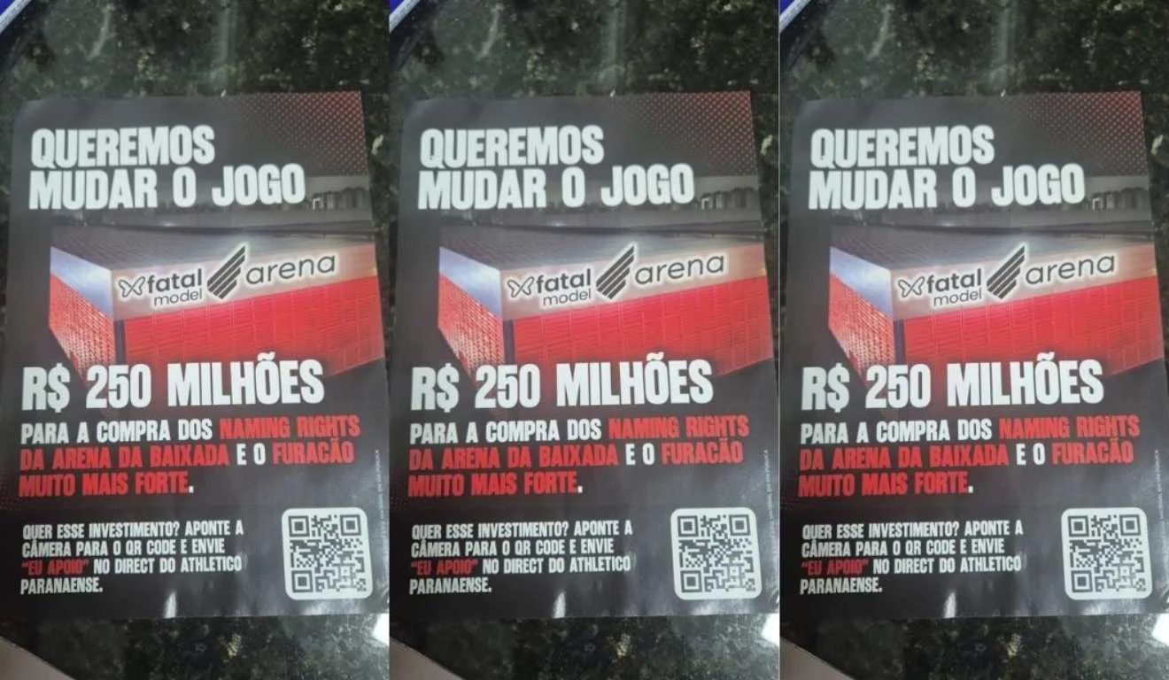 Panfletos distribuídos em Curitiba em campanha para o Athletico aceitar o patricínio.