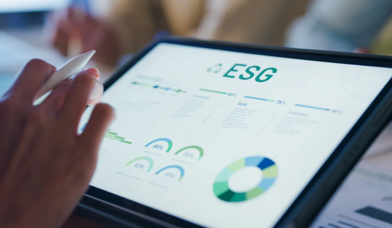 Imagem de uma tela escrito ESG