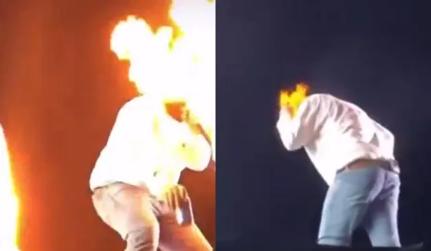 léo, dupla de raphael, pegando fogo no palco