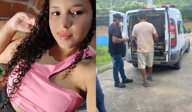 Lorena Ferreira e ambulância.