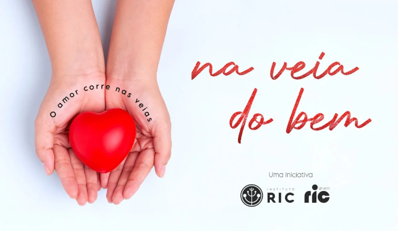 card de divulgação da campanha "na veia do bem"