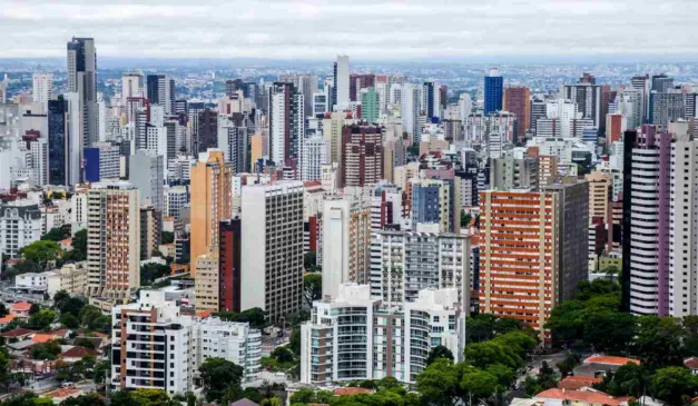 Vista aérea de Curitiba.