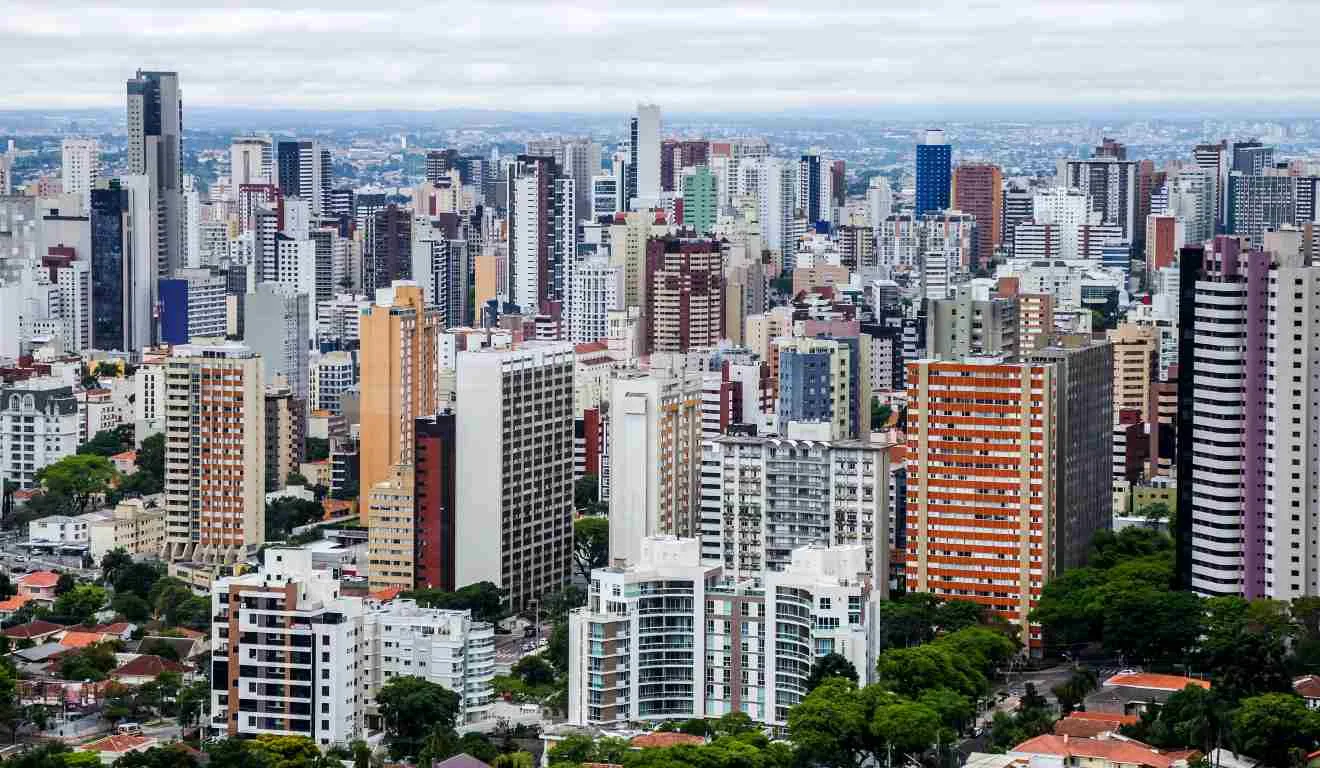 Vista aérea de Curitiba. 
