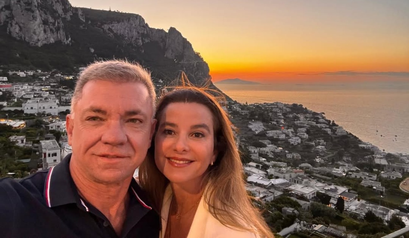 O ex-prefeito de Florianópolis, Gean Loureiro, e a esposa Cíntia de Queiroz Loureiro, que só não embarcaram no balão que caiu em Praia Grande, Santa Catarina, porque o voo estava lotado