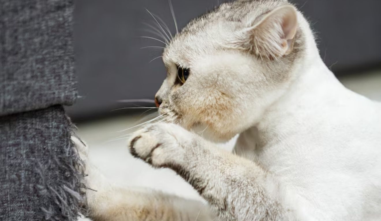 gato arranhando sofá