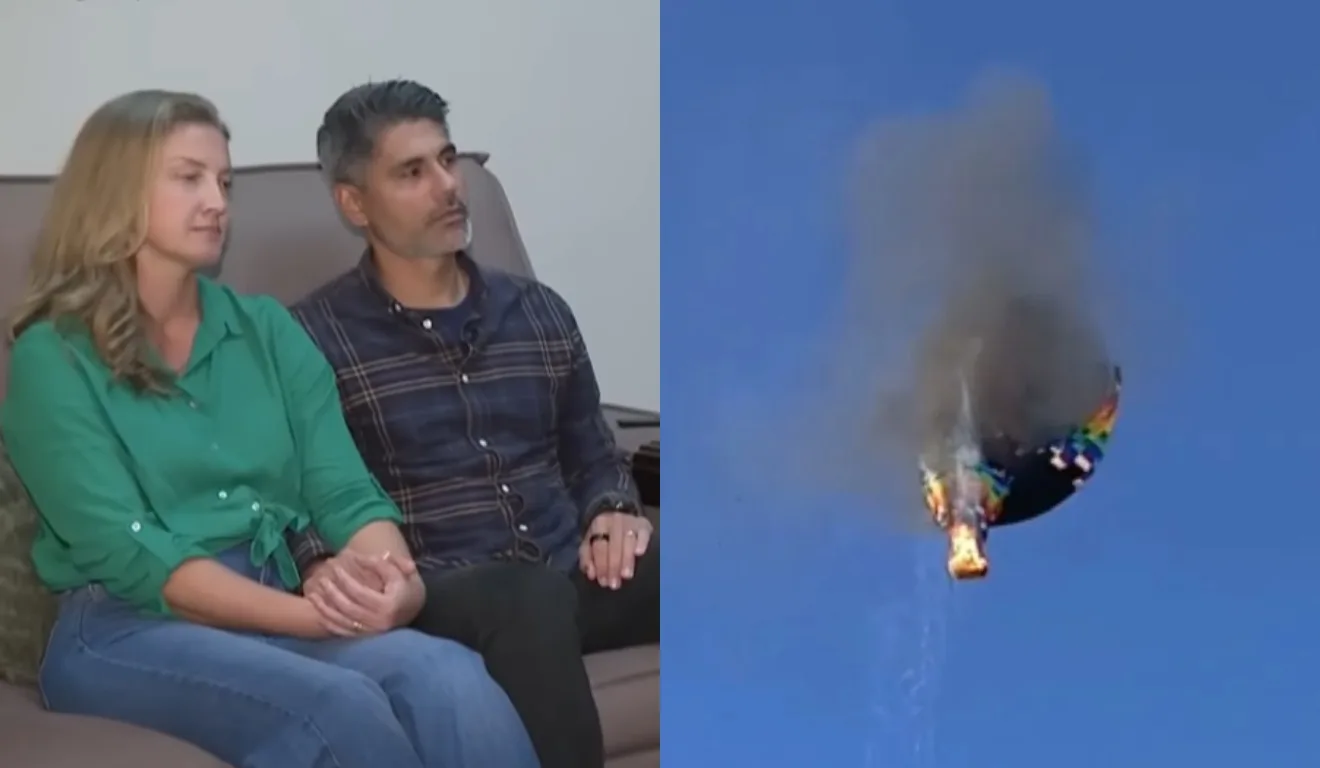 Sobreviventes do balão que caiu em entrevista ao Domingo Espetacular