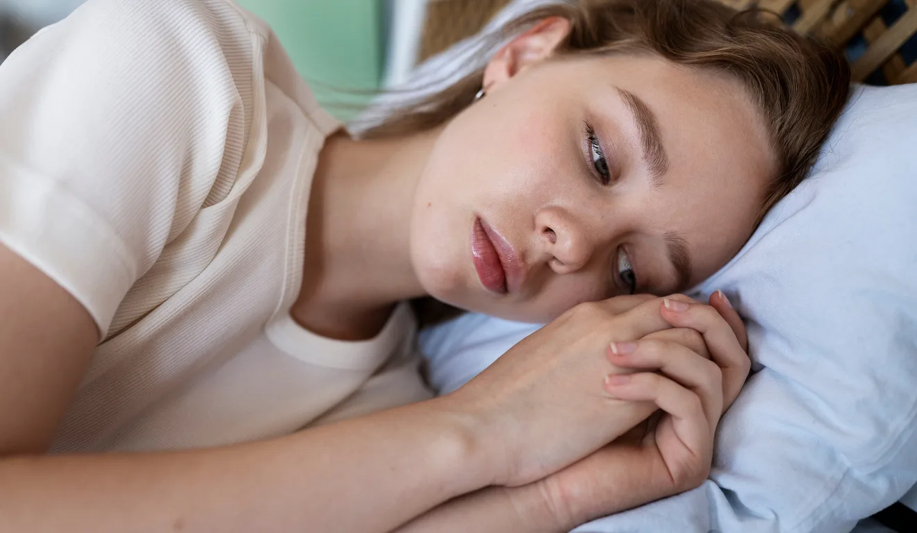 Imagem ilustrativa de uma mulher deitada.