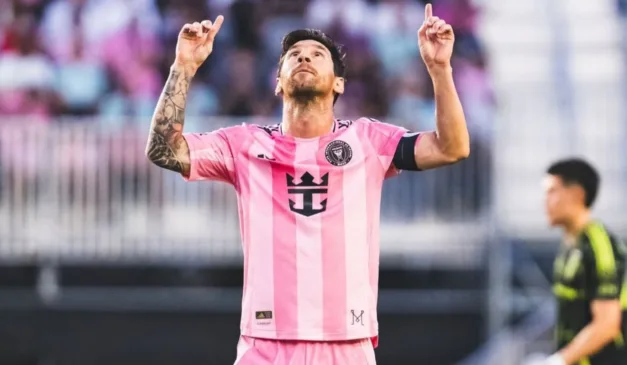 Messi comemora gol com a camisa do Inter Miami (Foto: Divulgação/Inter Miami)