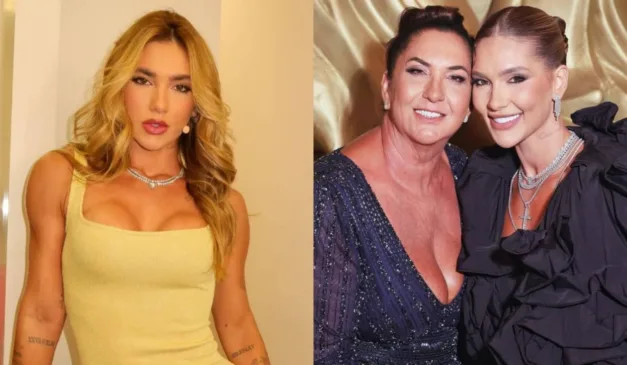 Virginia ao lado da mãe