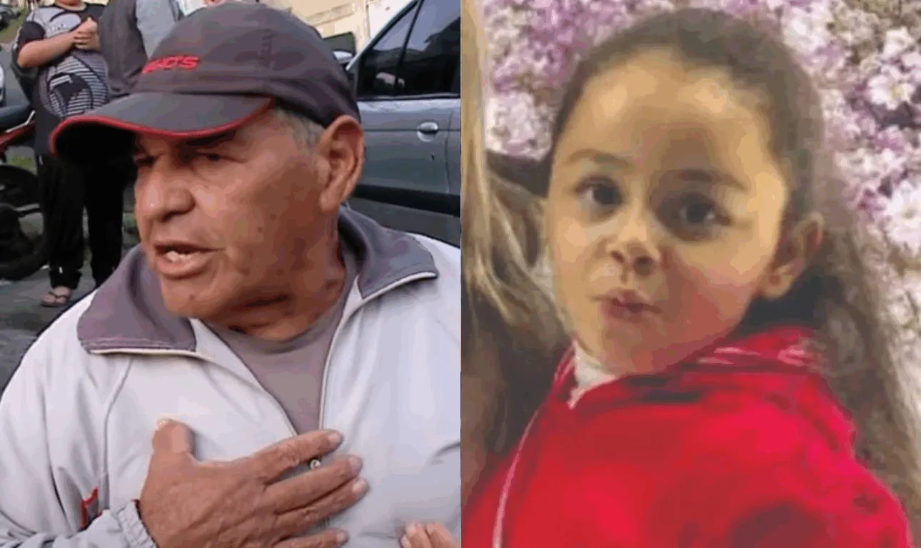 Avô de um lado e crianaça de outro