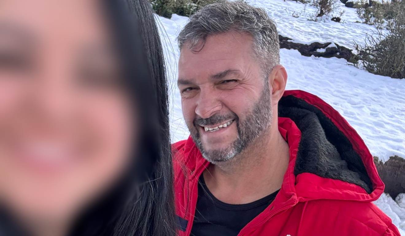 Adilson Alves Fagundes com a esposa na Patagônia Argentina