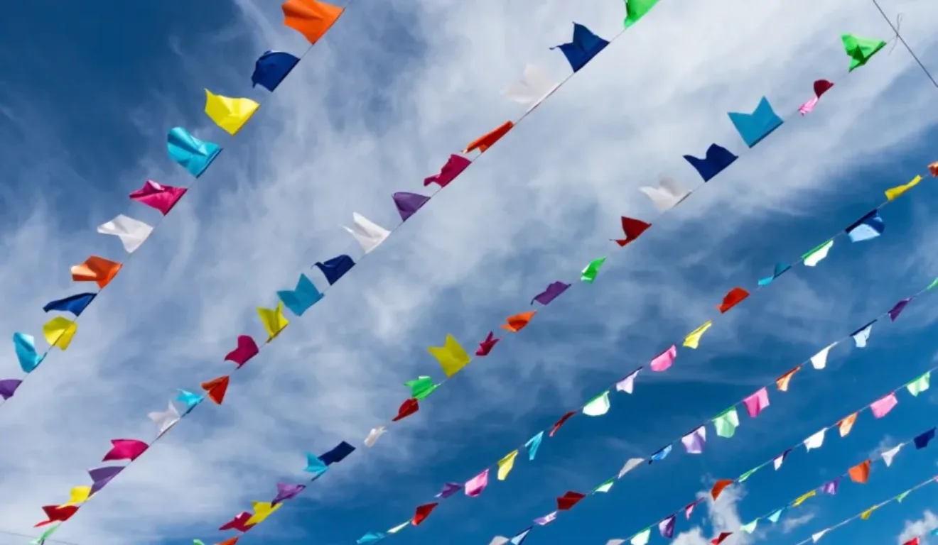 Imagem de bandeiras de festa junina.
