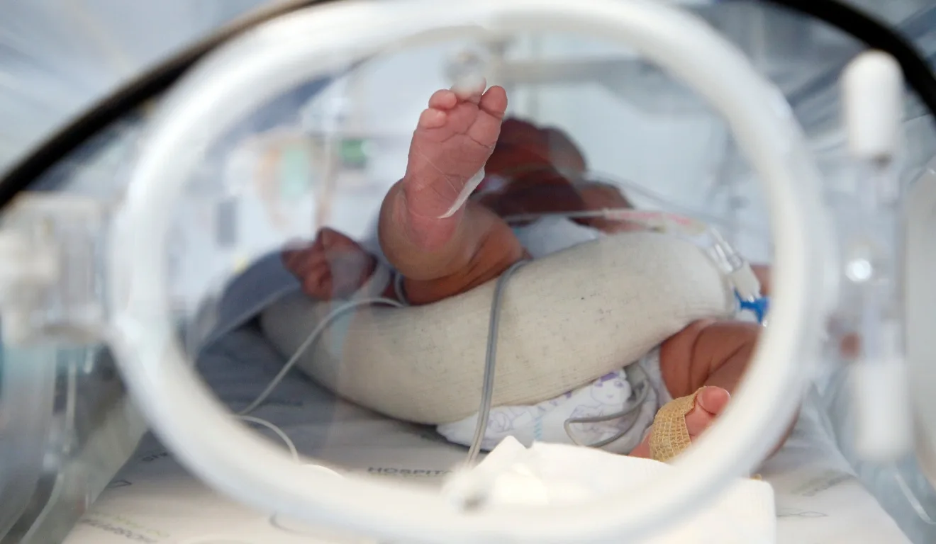 bebê dentro de incubadora