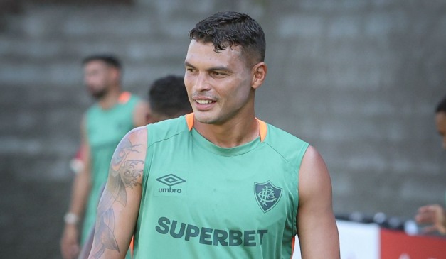 Zagueiro Thiago Silva, do Fluminense, em treino nos Estados Unidos.