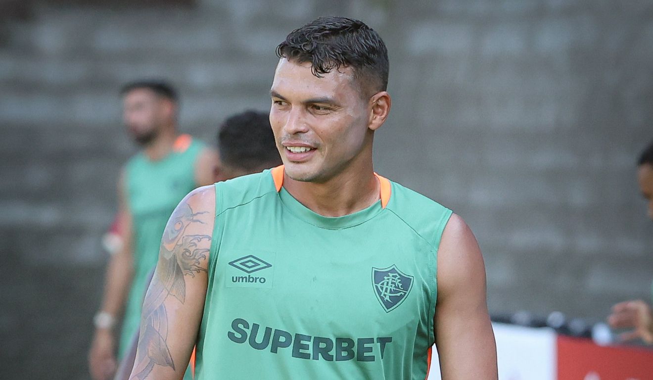 Zagueiro Thiago Silva, do Fluminense, em treino nos Estados Unidos.